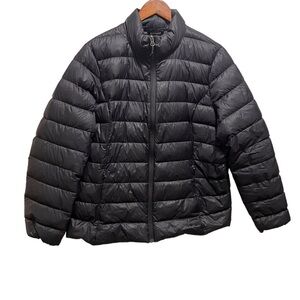 Eddie Bauer Women's Down Puffer Black Zip Up Jacket Size XL